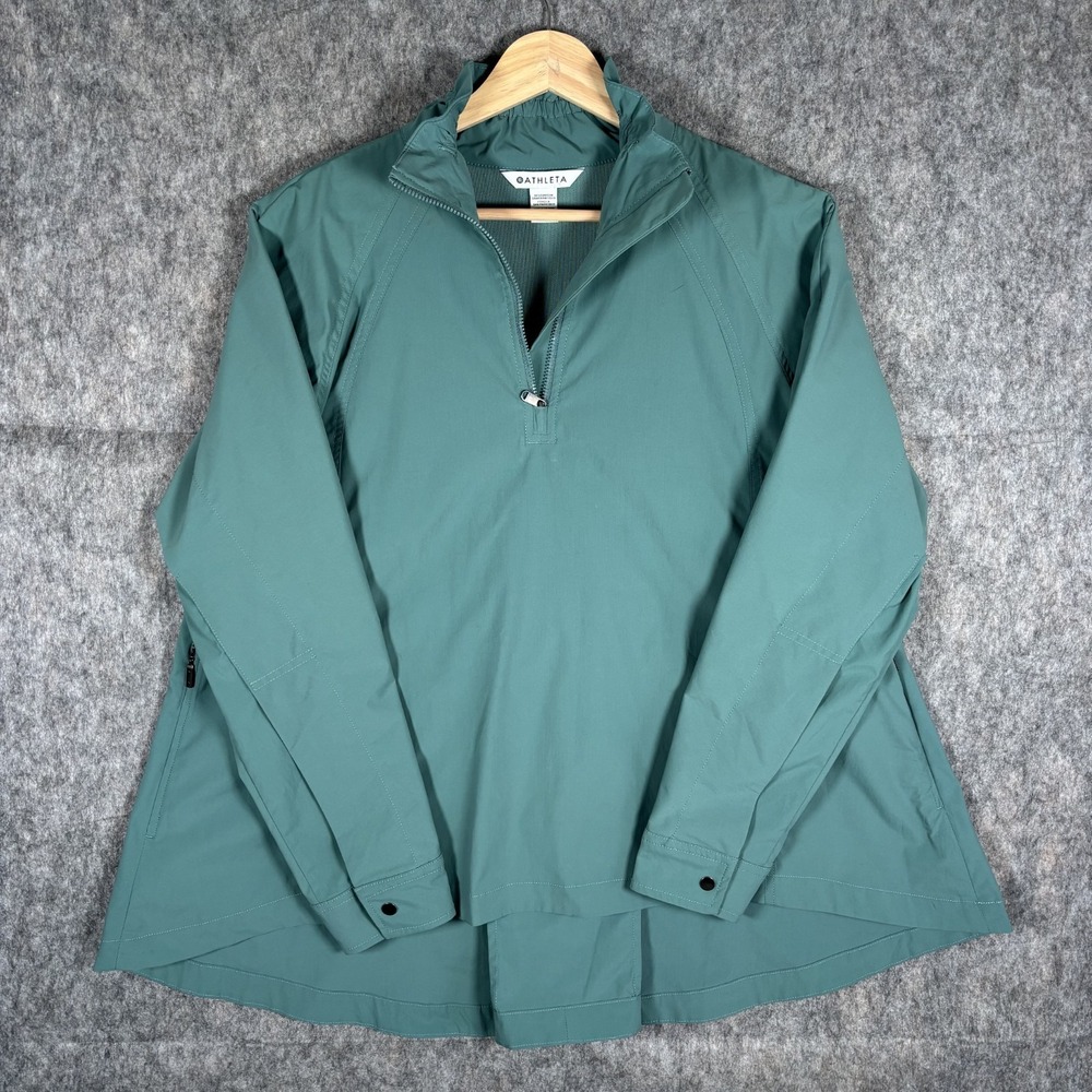 Athleta Advantage‎ Poplin XS Teal 1/4 Zip Pullover Athleisure 532651-01